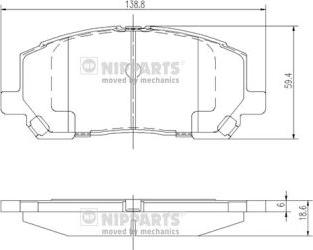 Nipparts J3602118 - Kit de plaquettes de frein, frein à disque cwaw.fr