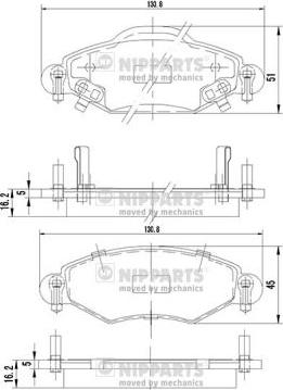 Nipparts J3602113 - Kit de plaquettes de frein, frein à disque cwaw.fr