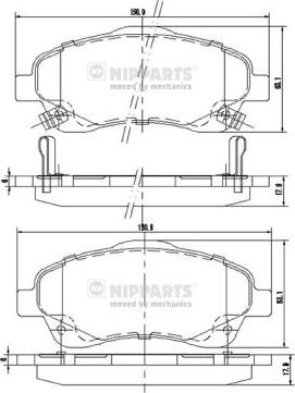 Nipparts J3602112 - Kit de plaquettes de frein, frein à disque cwaw.fr