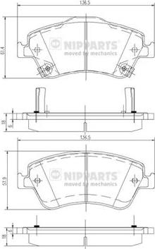 Nipparts J3602124 - Kit de plaquettes de frein, frein à disque cwaw.fr