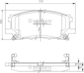 Nipparts J3602125 - Kit de plaquettes de frein, frein à disque cwaw.fr