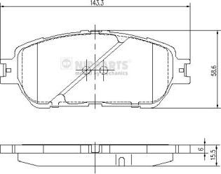 Nipparts J3602121 - Kit de plaquettes de frein, frein à disque cwaw.fr