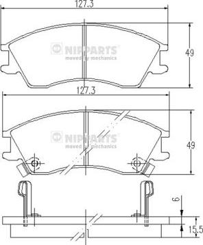 Nipparts J3607006 - Kit de plaquettes de frein, frein à disque cwaw.fr