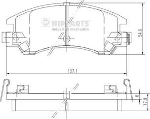 Nipparts J3607003 - Kit de plaquettes de frein, frein à disque cwaw.fr