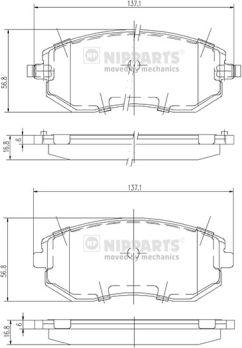 Nipparts J3607015 - Kit de plaquettes de frein, frein à disque cwaw.fr