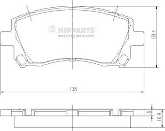 Nipparts J3607013 - Kit de plaquettes de frein, frein à disque cwaw.fr