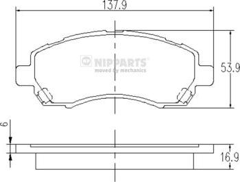 Nipparts J3607012 - Kit de plaquettes de frein, frein à disque cwaw.fr