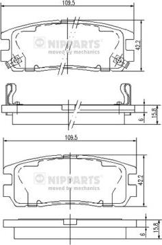 Nipparts J3619001 - Kit de plaquettes de frein, frein à disque cwaw.fr