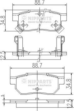 Nipparts J3614004 - Kit de plaquettes de frein, frein à disque cwaw.fr