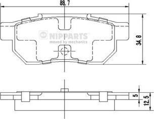 Nipparts J3614002 - Kit de plaquettes de frein, frein à disque cwaw.fr