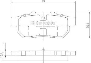 Nipparts J3614007 - Kit de plaquettes de frein, frein à disque cwaw.fr