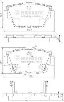 Nipparts J3614010 - Kit de plaquettes de frein, frein à disque cwaw.fr