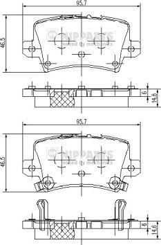 Nipparts J3614018 - Kit de plaquettes de frein, frein à disque cwaw.fr