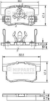 Nipparts J3614017 - Kit de plaquettes de frein, frein à disque cwaw.fr