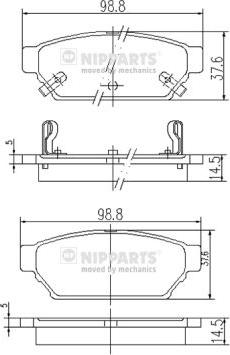 Nipparts J3615004 - Kit de plaquettes de frein, frein à disque cwaw.fr