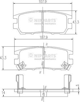 Nipparts J3615005 - Kit de plaquettes de frein, frein à disque cwaw.fr