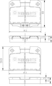 Nipparts J3615006 - Kit de plaquettes de frein, frein à disque cwaw.fr