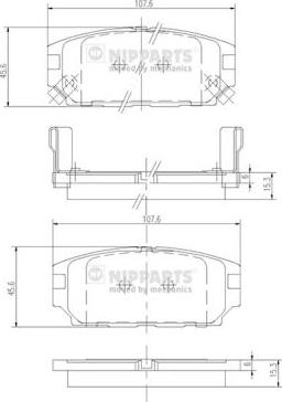 Nipparts J3615007 - Kit de plaquettes de frein, frein à disque cwaw.fr