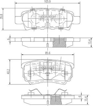 Nipparts J3615014 - Kit de plaquettes de frein, frein à disque cwaw.fr