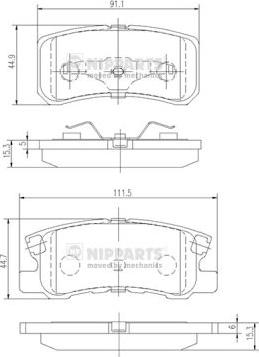 Nipparts J3615010 - Kit de plaquettes de frein, frein à disque cwaw.fr