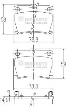 Nipparts J3615011 - Kit de plaquettes de frein, frein à disque cwaw.fr