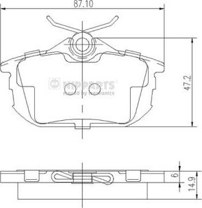 Nipparts J3615012 - Kit de plaquettes de frein, frein à disque cwaw.fr