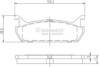 Nipparts J3616001 - Kit de plaquettes de frein, frein à disque cwaw.fr