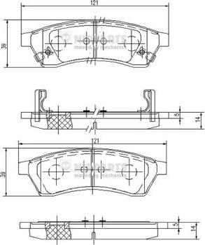 Nipparts J3610904 - Kit de plaquettes de frein, frein à disque cwaw.fr