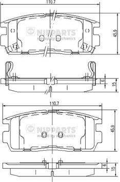 Nipparts J3610905 - Kit de plaquettes de frein, frein à disque cwaw.fr