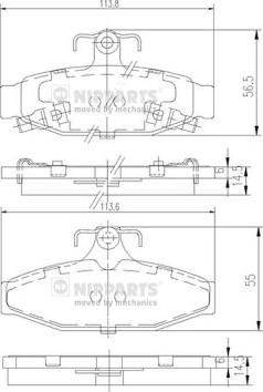 Nipparts J3610400 - Kit de plaquettes de frein, frein à disque cwaw.fr