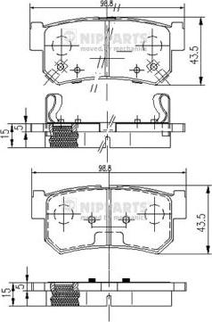 Nipparts J3610401 - Kit de plaquettes de frein, frein à disque cwaw.fr