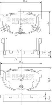 Nipparts J3610505 - Kit de plaquettes de frein, frein à disque cwaw.fr