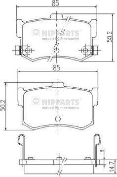 Nipparts J3610502 - Kit de plaquettes de frein, frein à disque cwaw.fr