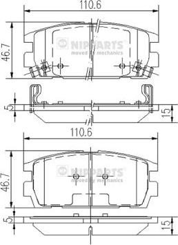 Nipparts J3610511 - Kit de plaquettes de frein, frein à disque cwaw.fr