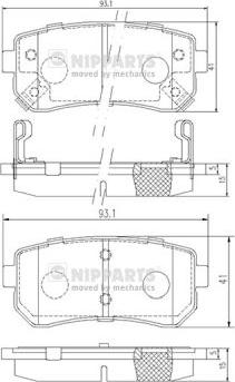 Nipparts J3610512 - Kit de plaquettes de frein, frein à disque cwaw.fr