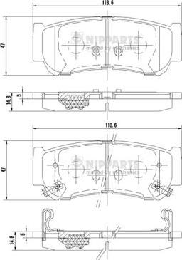 Nipparts J3610517 - Kit de plaquettes de frein, frein à disque cwaw.fr