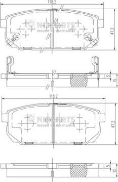 Nipparts J3610305 - Kit de plaquettes de frein, frein à disque cwaw.fr