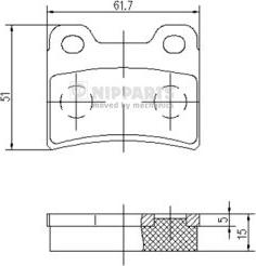 Nipparts J3610303 - Kit de plaquettes de frein, frein à disque cwaw.fr