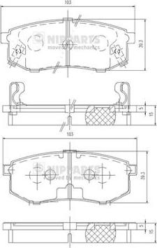 Nipparts J3610302 - Kit de plaquettes de frein, frein à disque cwaw.fr