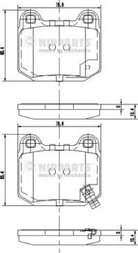 Nipparts J3611049 - Kit de plaquettes de frein, frein à disque cwaw.fr