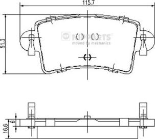 Nipparts J3611046 - Kit de plaquettes de frein, frein à disque cwaw.fr