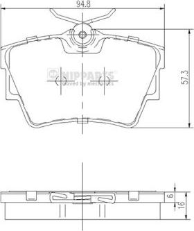 Nipparts J3611047 - Kit de plaquettes de frein, frein à disque cwaw.fr