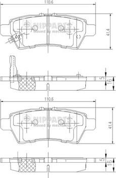 Nipparts J3611050 - Kit de plaquettes de frein, frein à disque cwaw.fr