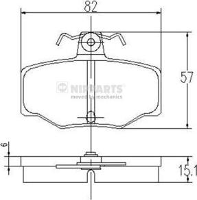 Nipparts J3611031 - Kit de plaquettes de frein, frein à disque cwaw.fr