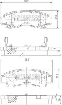 Nipparts J3611033 - Kit de plaquettes de frein, frein à disque cwaw.fr