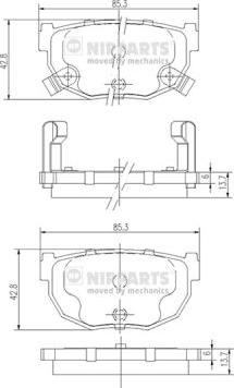 Nipparts J3611037 - Kit de plaquettes de frein, frein à disque cwaw.fr