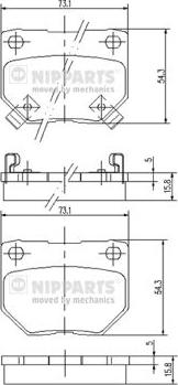 Nipparts J3611029 - Kit de plaquettes de frein, frein à disque cwaw.fr