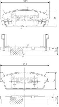 Nipparts J3611024 - Kit de plaquettes de frein, frein à disque cwaw.fr