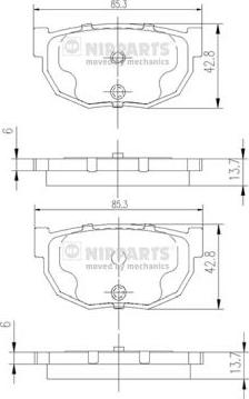 Nipparts J3611021 - Kit de plaquettes de frein, frein à disque cwaw.fr