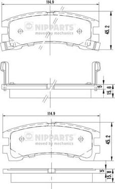 Nipparts J3611028 - Kit de plaquettes de frein, frein à disque cwaw.fr